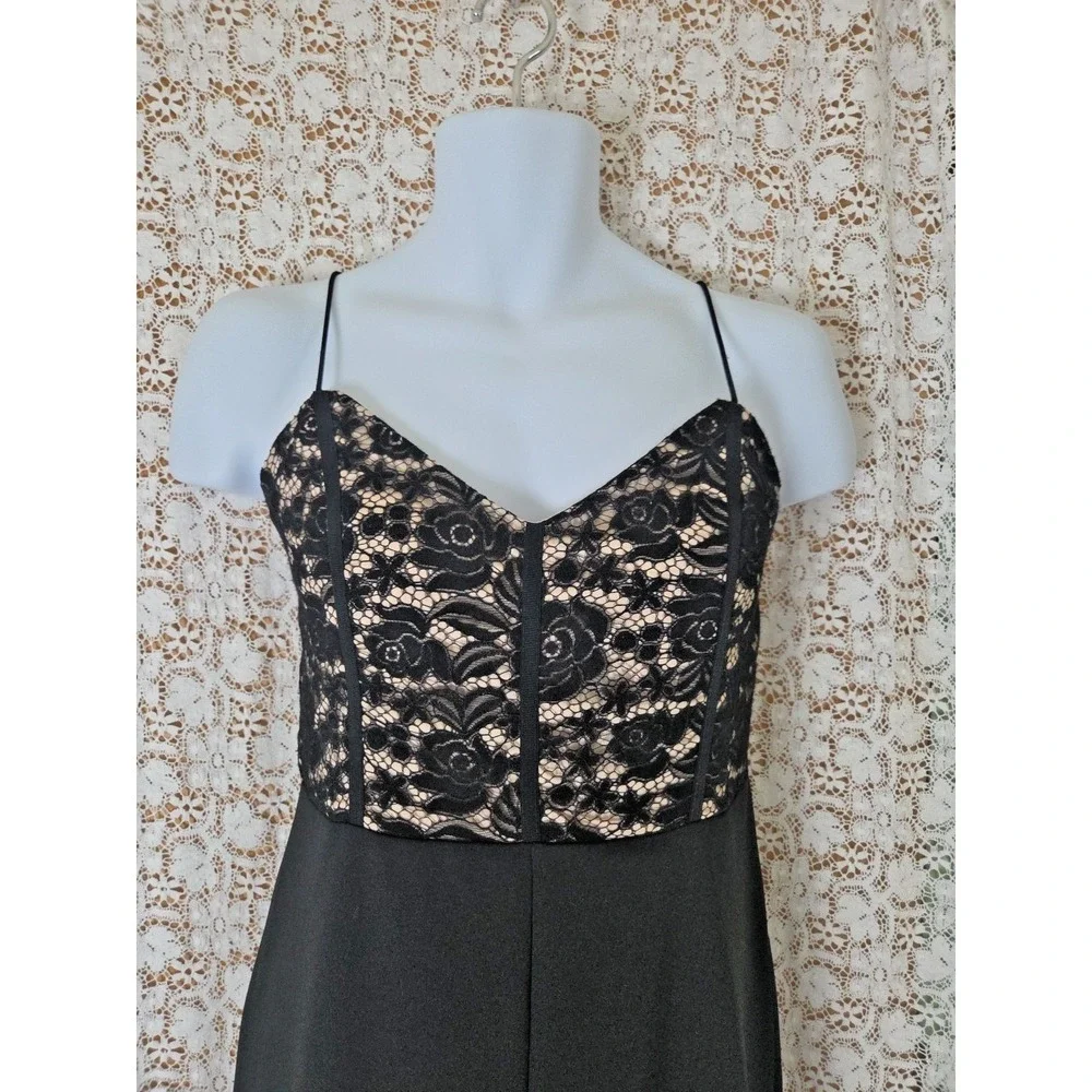 Lace Cami Top Jumpsuit XL Black Straight‎ Leg Back Zip Clubwear Festival NWT